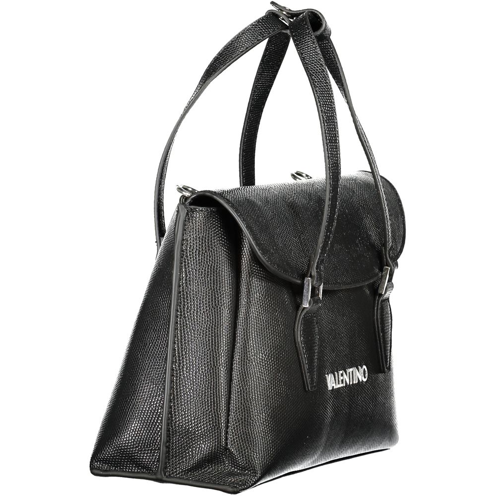 Black Polyurethane Women Handbag