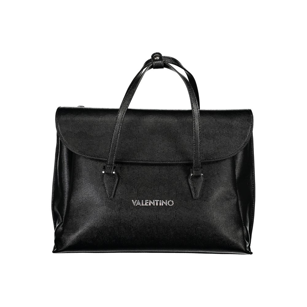 Black Polyurethane Women Handbag