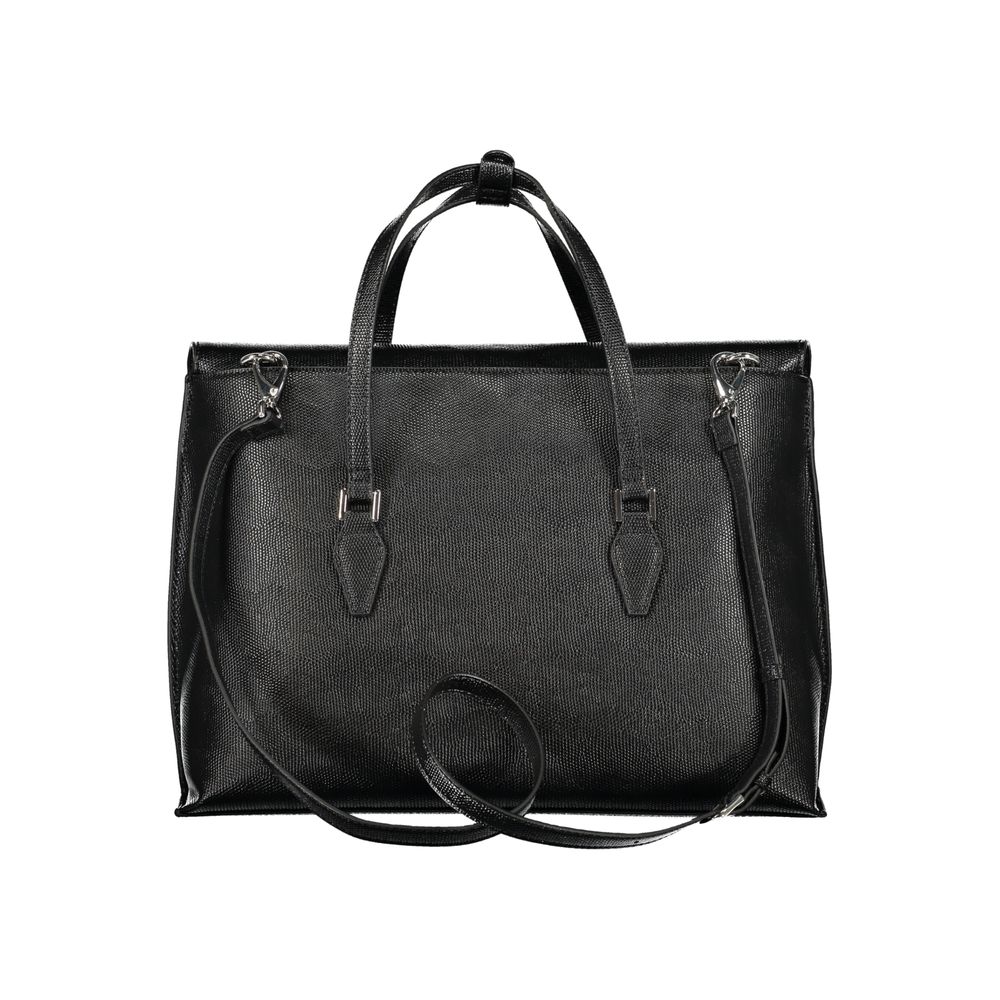 Black Polyurethane Women Handbag