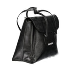 Black Polyurethane Women Handbag