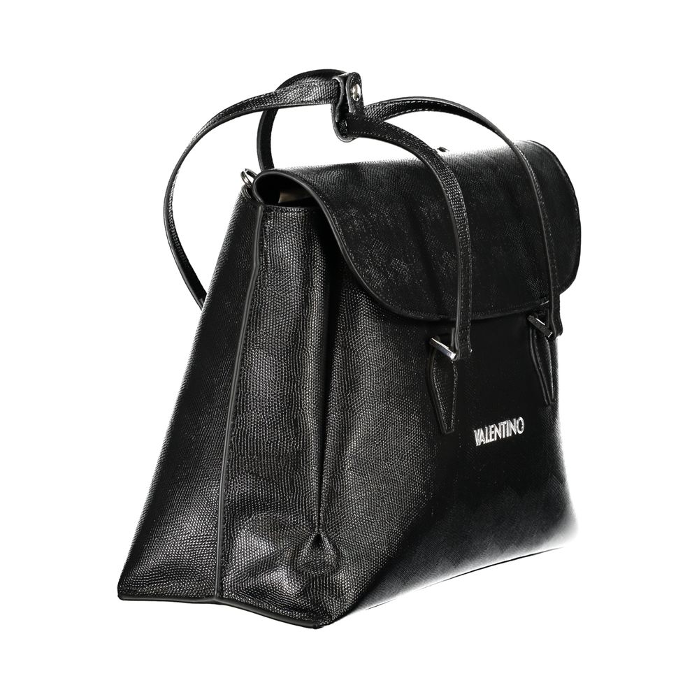 Black Polyurethane Women Handbag