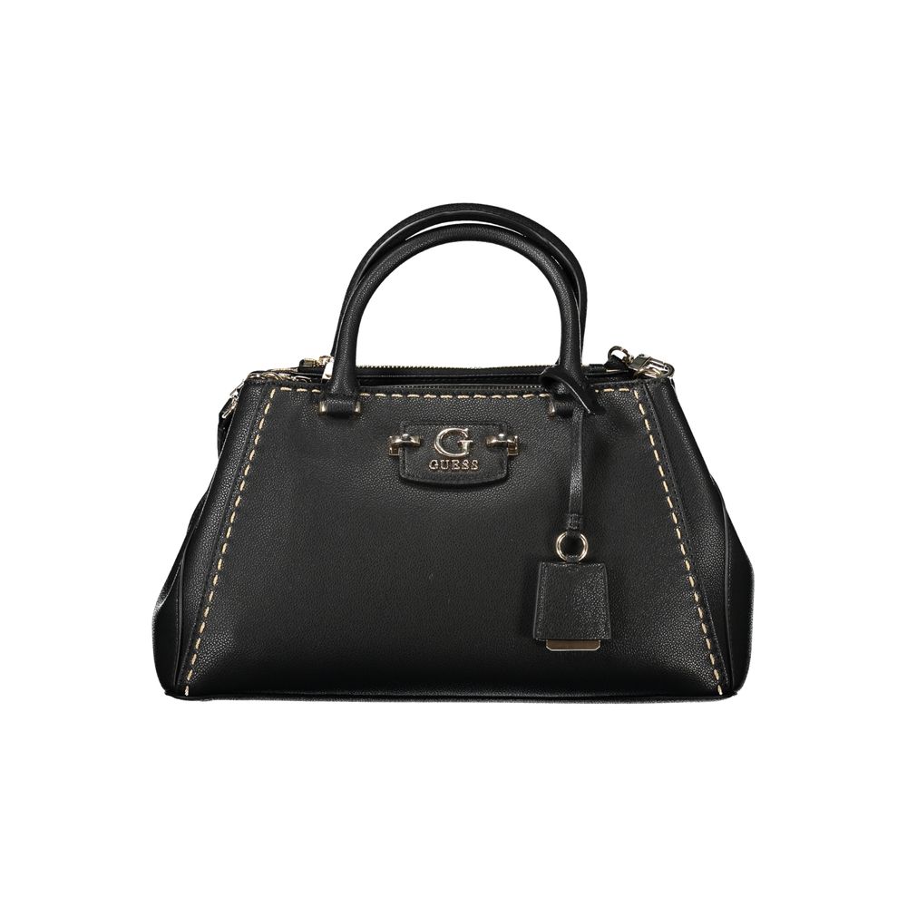 Black Polyurethane Women Handbag