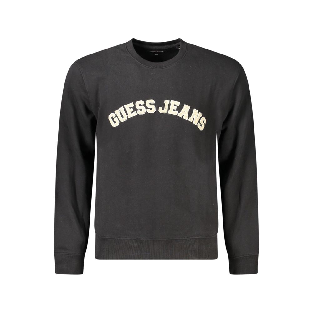 Black Cotton Men Sweatshirt
