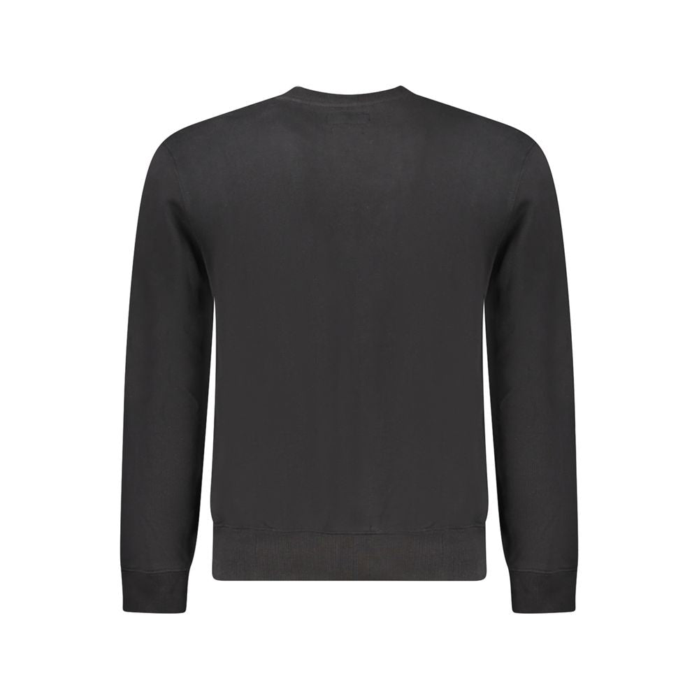 Black Cotton Men Sweatshirt