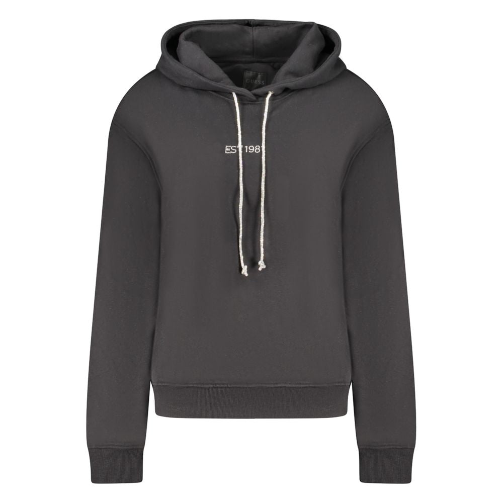 Black Cotton Women Sweatshirt