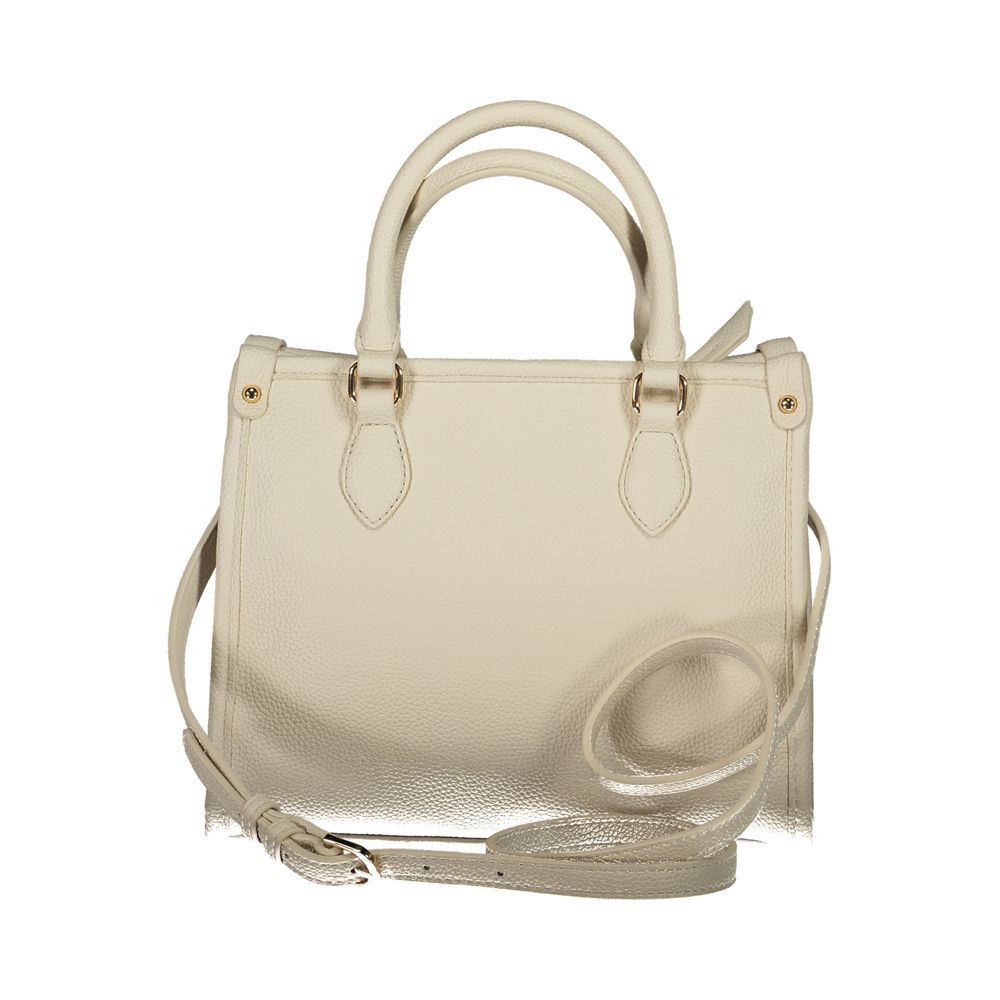 Beige Polyurethane Women Handbag