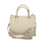 Beige Polyurethane Women Handbag
