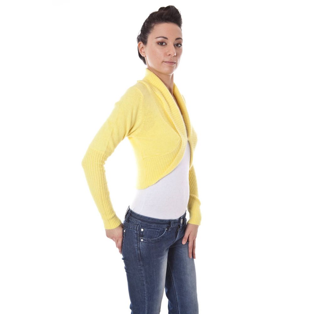 Yellow Angora Women Shrug