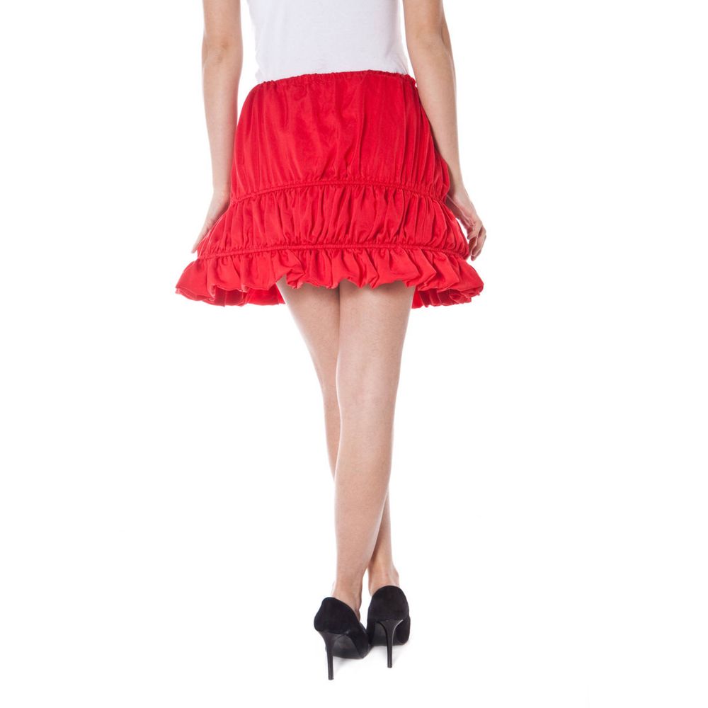 Red Polyester Women Skirt
