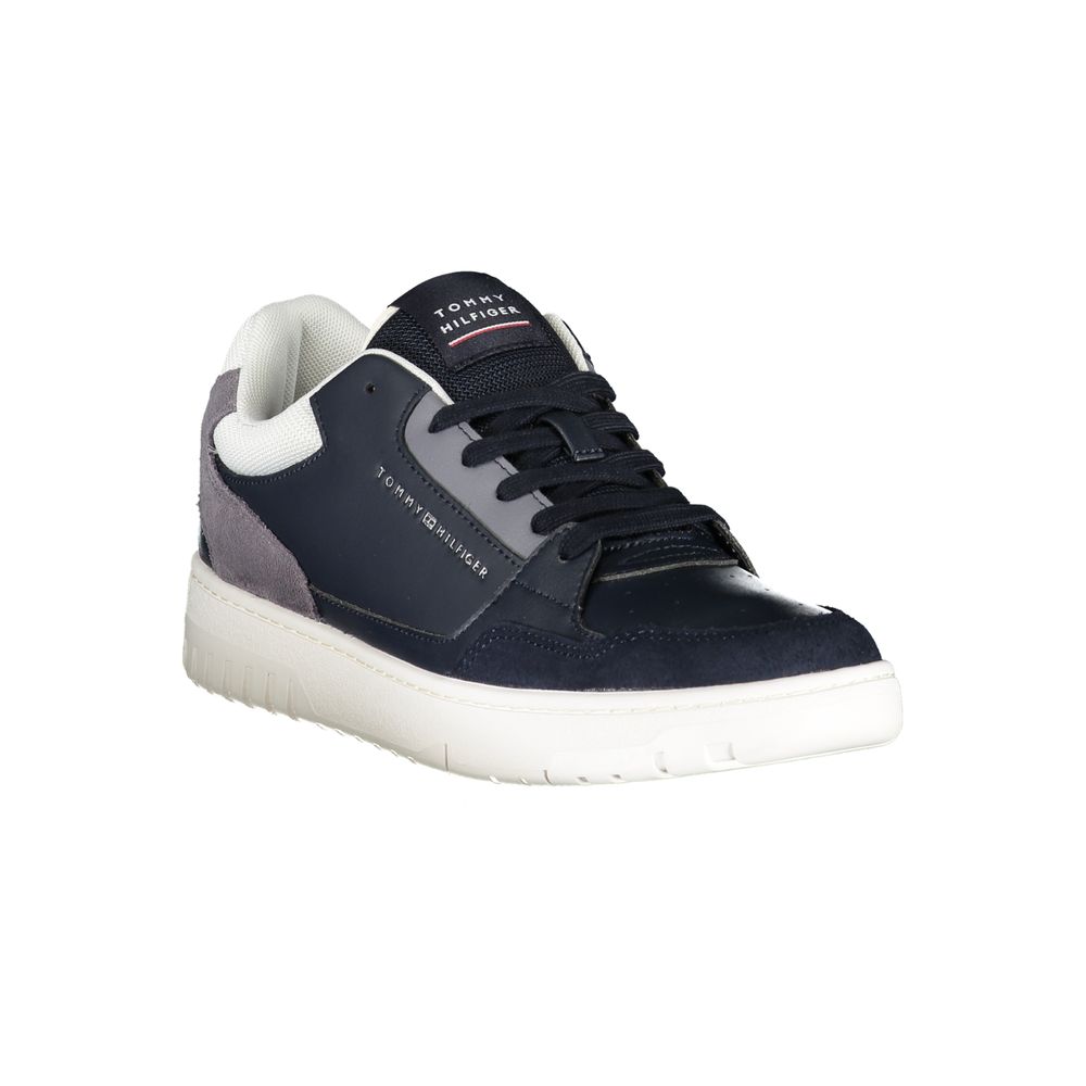 Blue Polyurethane Men Sneaker