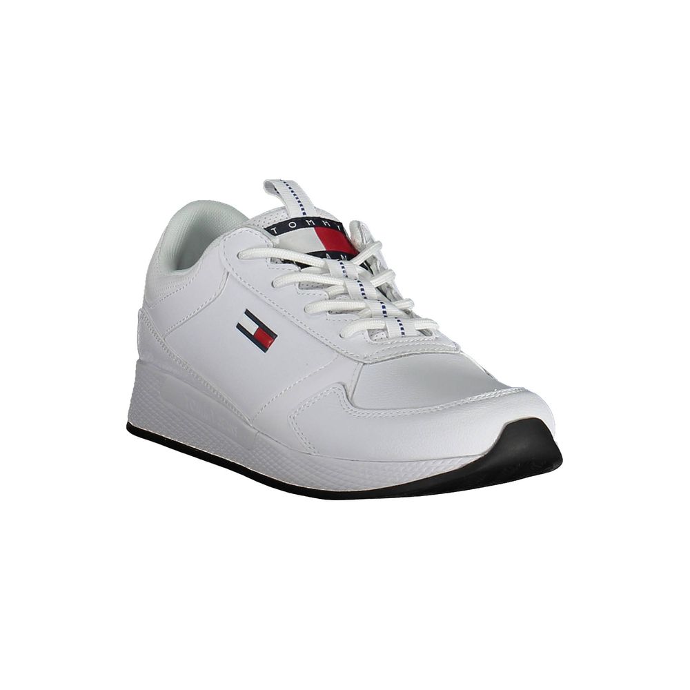 White Polyurethane Men Sneaker
