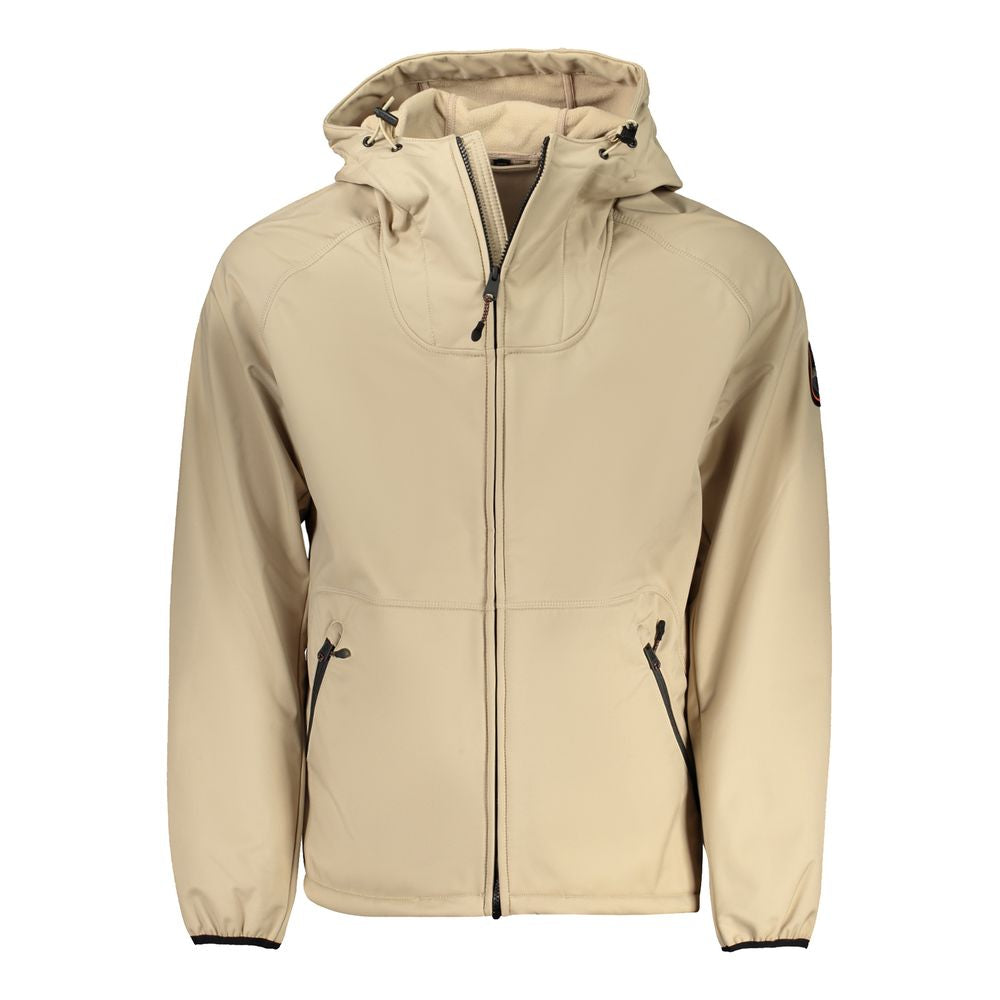 Beige Polyester Men's Jacket