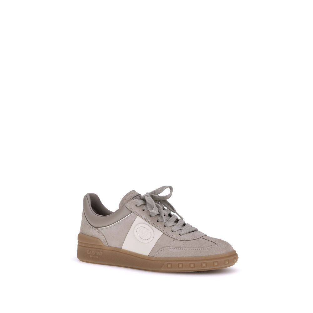 Beige Calf Leather Bos Taurus Low Top Sneakers