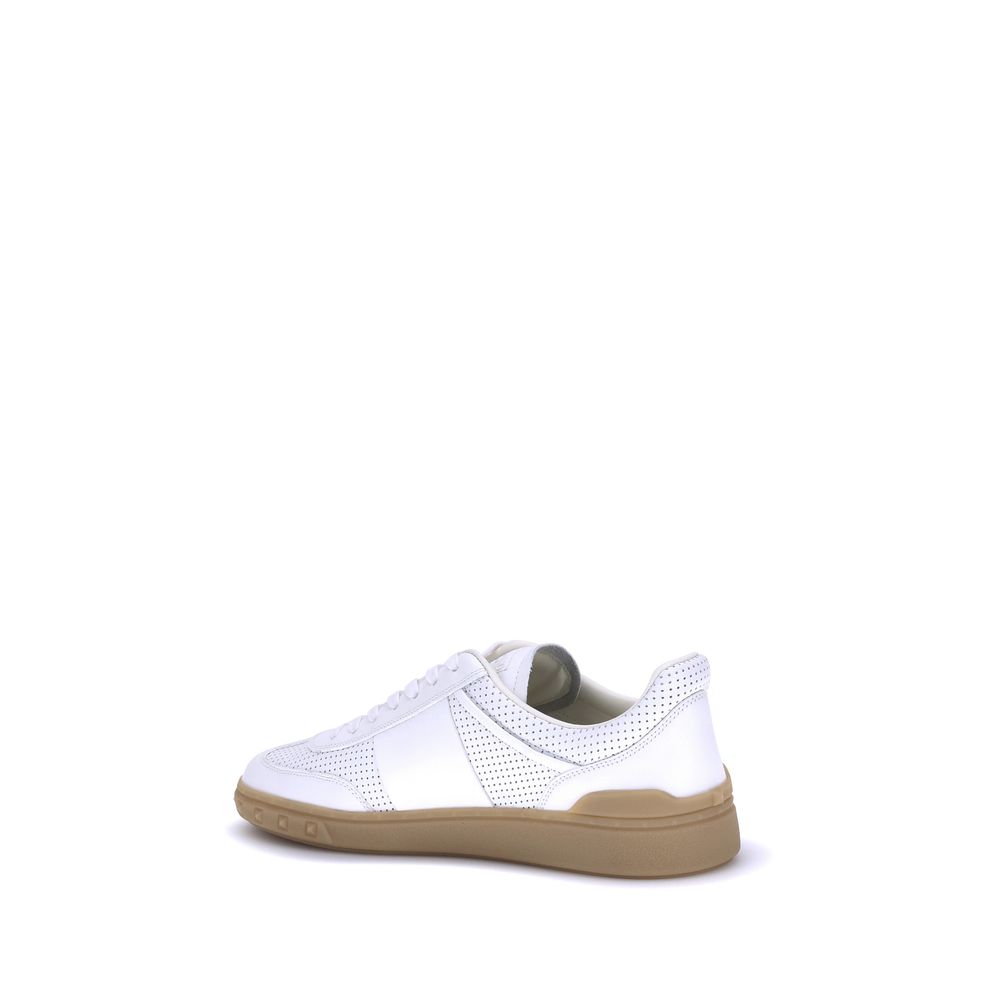 White Calf Leather Bos Taurus Low Top Sneakers