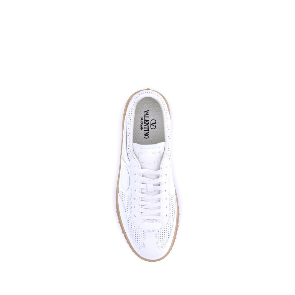 White Calf Leather Bos Taurus Low Top Sneakers