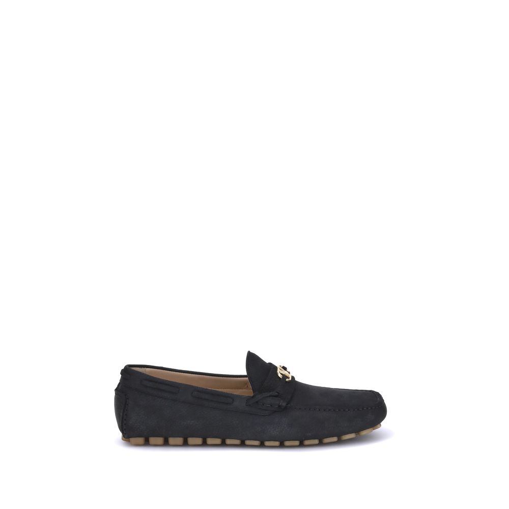 Black Calf Leather Bos Taurus Slip-On Loafers