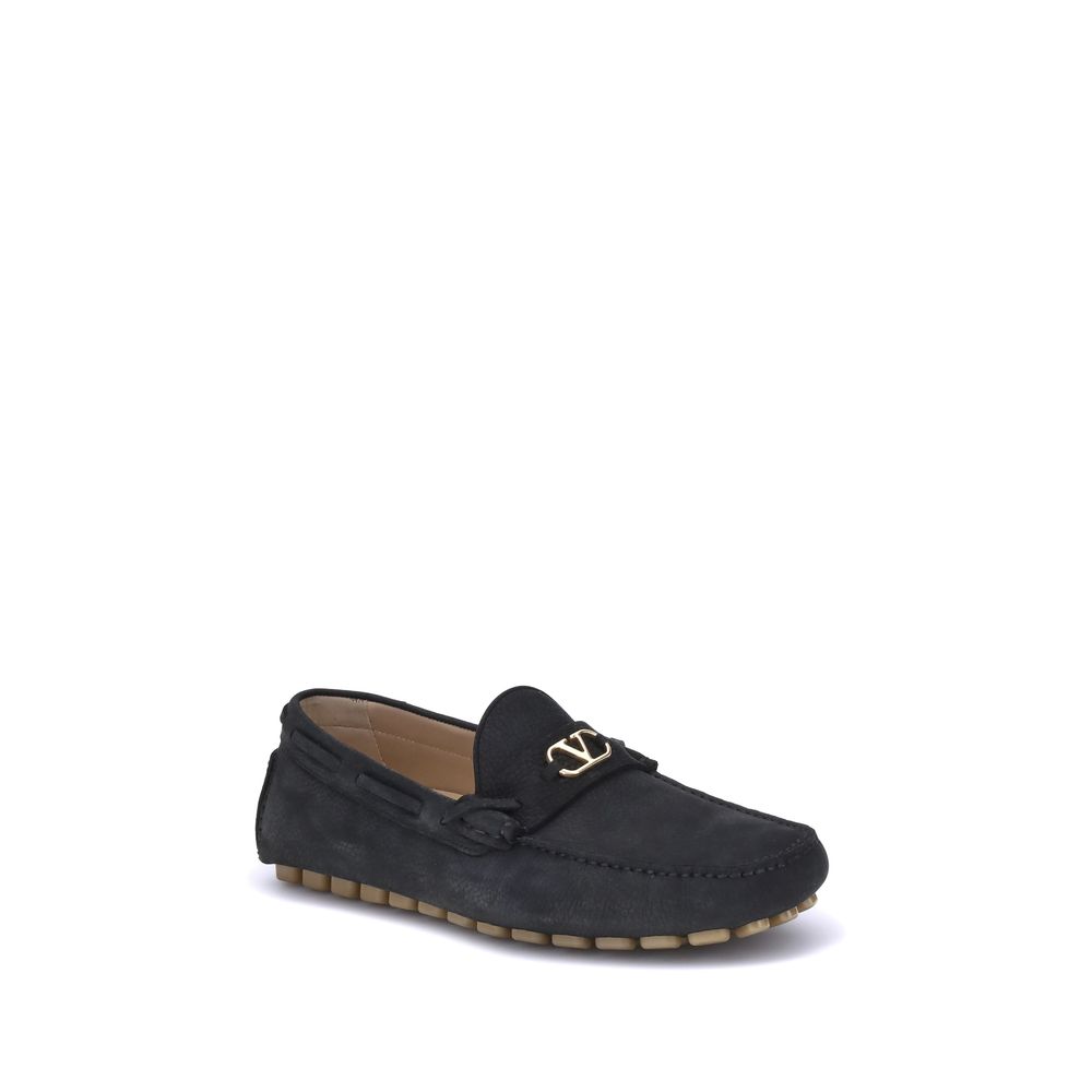 Black Calf Leather Bos Taurus Slip-On Loafers