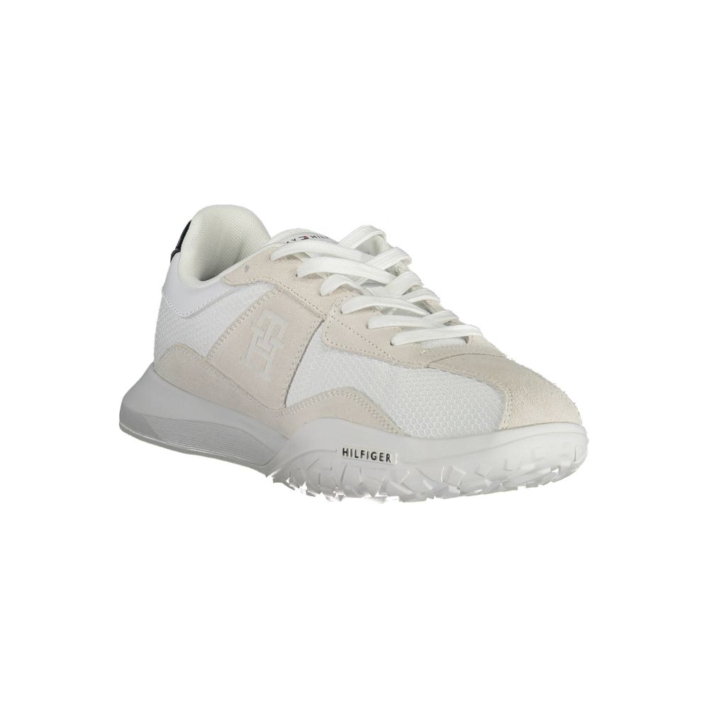 White Polyester Men Sneaker