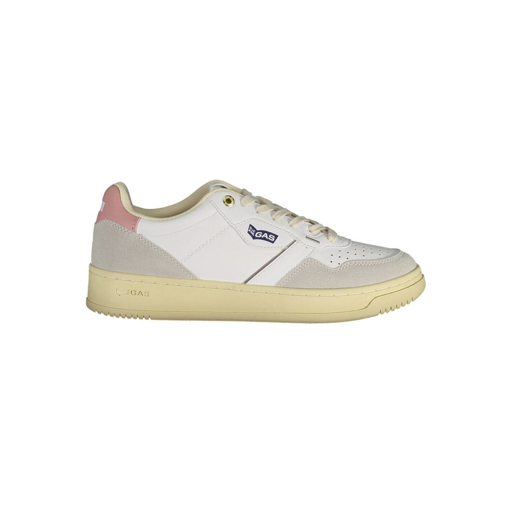 White Polyurethane Women Sneaker