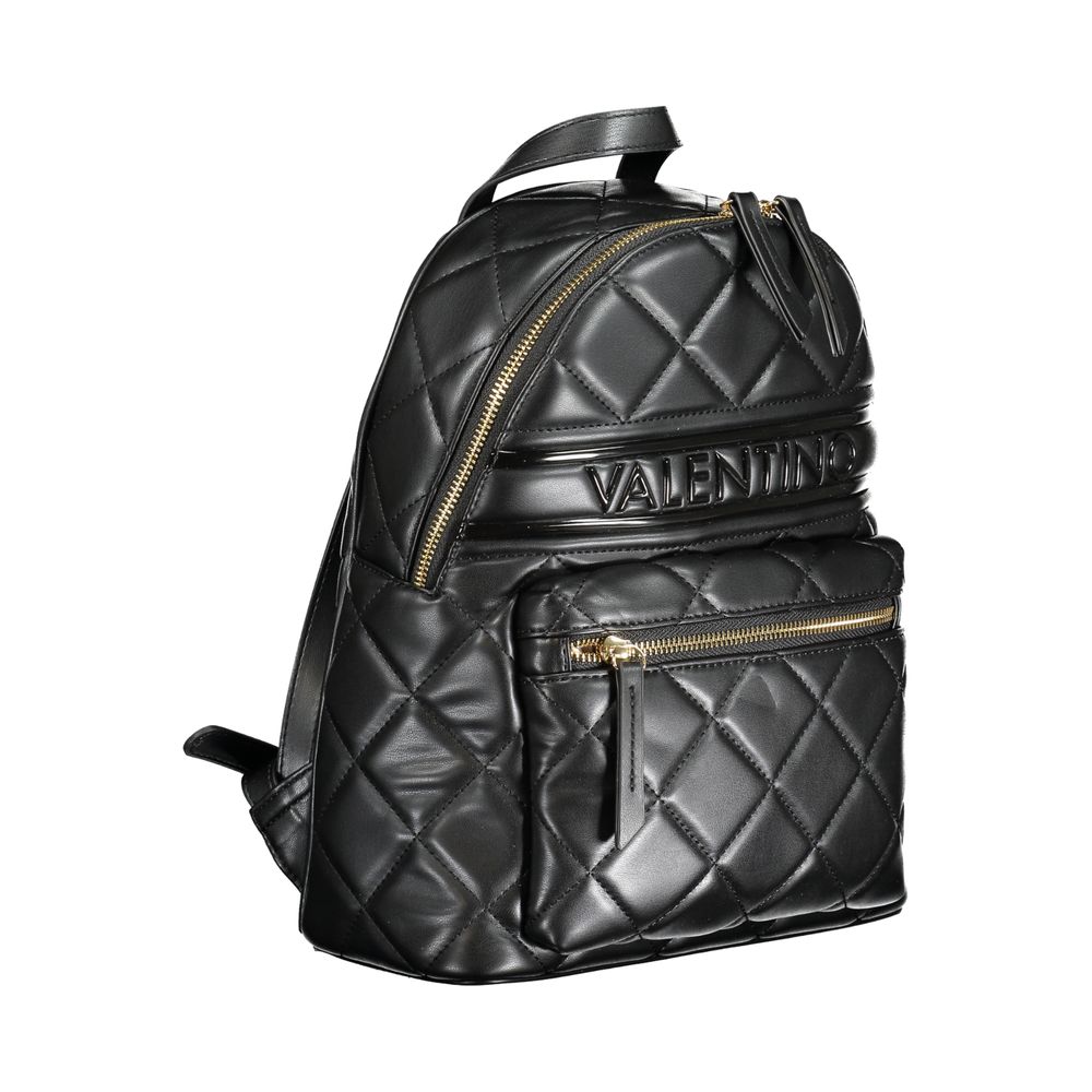 Black Polyurethane Women Backpack