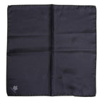 Blue DG Crown Silk Square Men Foulard Scarf