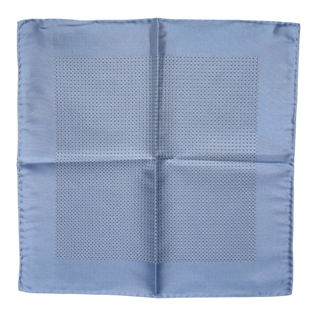 Light Blue Silk Square Men Foulard Scarf