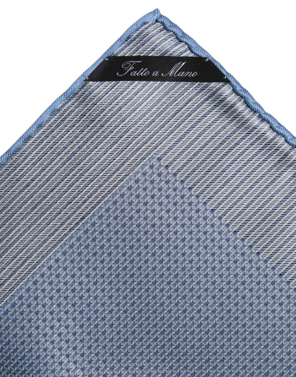 Light Blue Silk Square Men Foulard Scarf