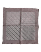 Brown Sea Horse Silk Square Foulard Scarf