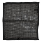 Black Patterned Cotton Square Foulard Scarf