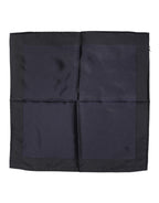 Dark Blue Silk Square Men Foulard Scarf