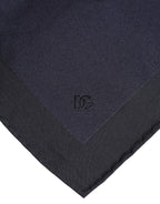 Dark Blue Silk Square Men Foulard Scarf
