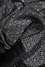 Black Patterned Fringes Men Foulard Scarf