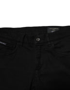 Black Cotton Stretch Skinny Men Denim Jeans
