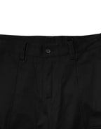 Black Cotton Cargo Joggers Men Pants