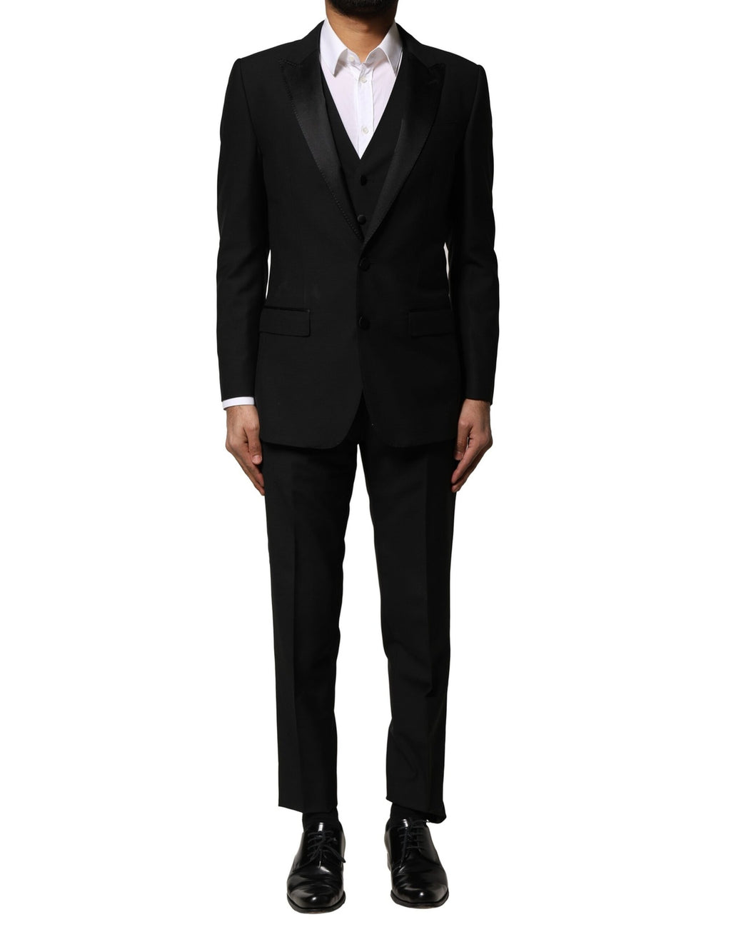 Black Wool 3 Piece Single Breasted Suit