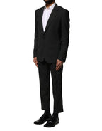Black Wool 2 Piece Single Breasted Suit