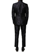 Black Jacquard 3 Piece Single Breasted Suit