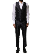 Black Jacquard 3 Piece Single Breasted Suit