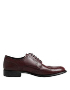 Brown Leather Lace Up Derby Dress Shoes