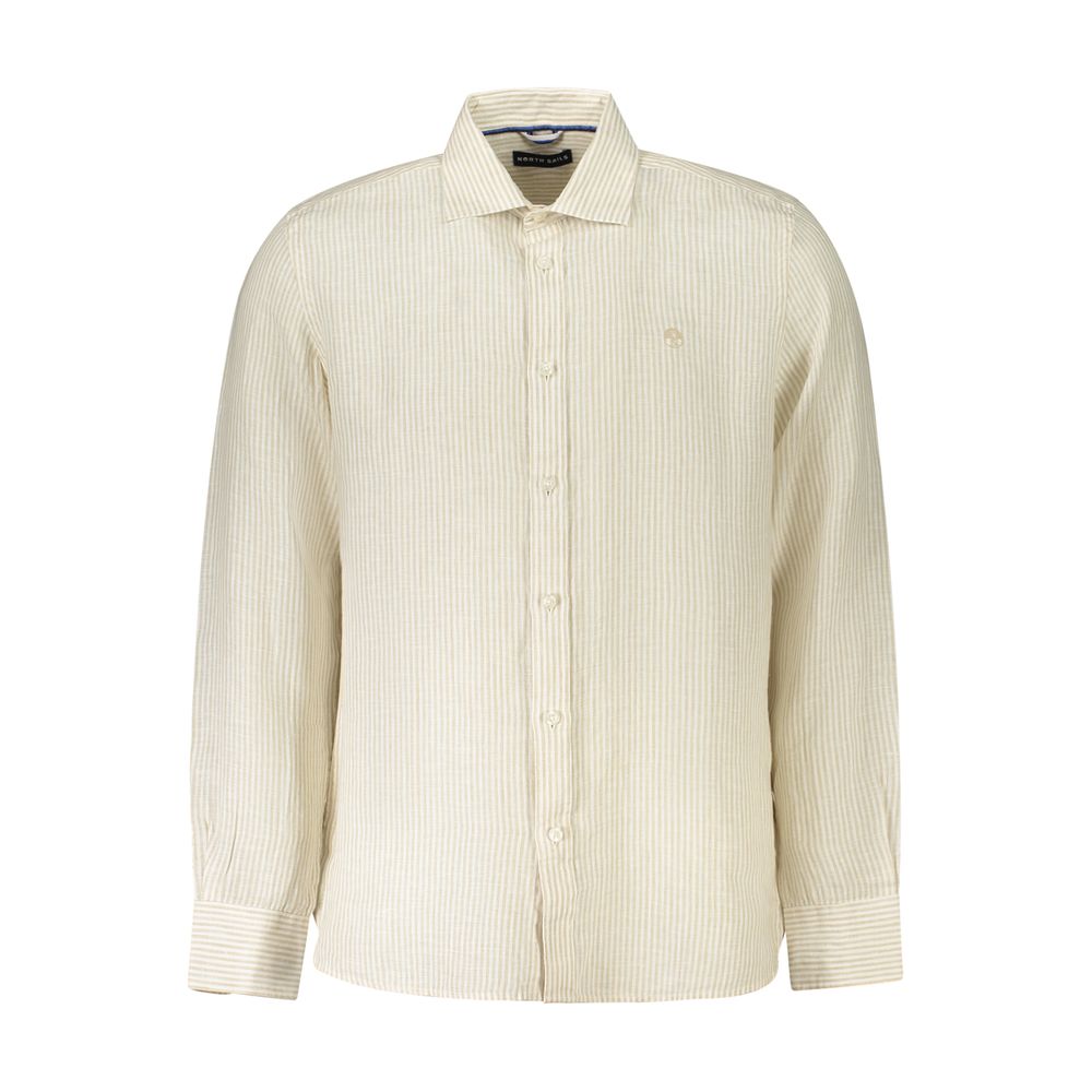 Beige Linen Men Shirt