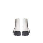 Black And White Leather Chelsea Boots