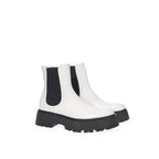 Black And White Leather Chelsea Boots