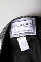 Black White Checkered Tapered Dress Pants