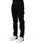 Black Cotton Skinny Denim Jeans
