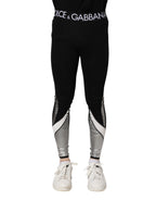 Black Silver Nylon Skinny Men Leggings Pants