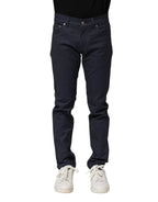 Dark Blue Cotton Skinny Denim Jeans