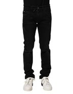Black Cotton Skinny Men Denim Jeans