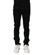 Black Cotton Skinny Men Denim Jeans