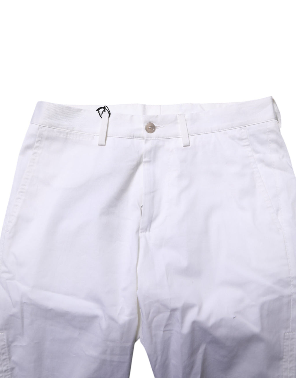 White Cotton Stretch Men Denim Bermuda Shorts