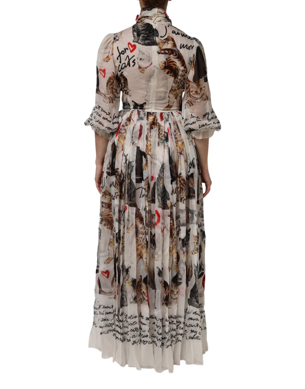 Multicolor Animal Print Silk Ascot Maxi Dress